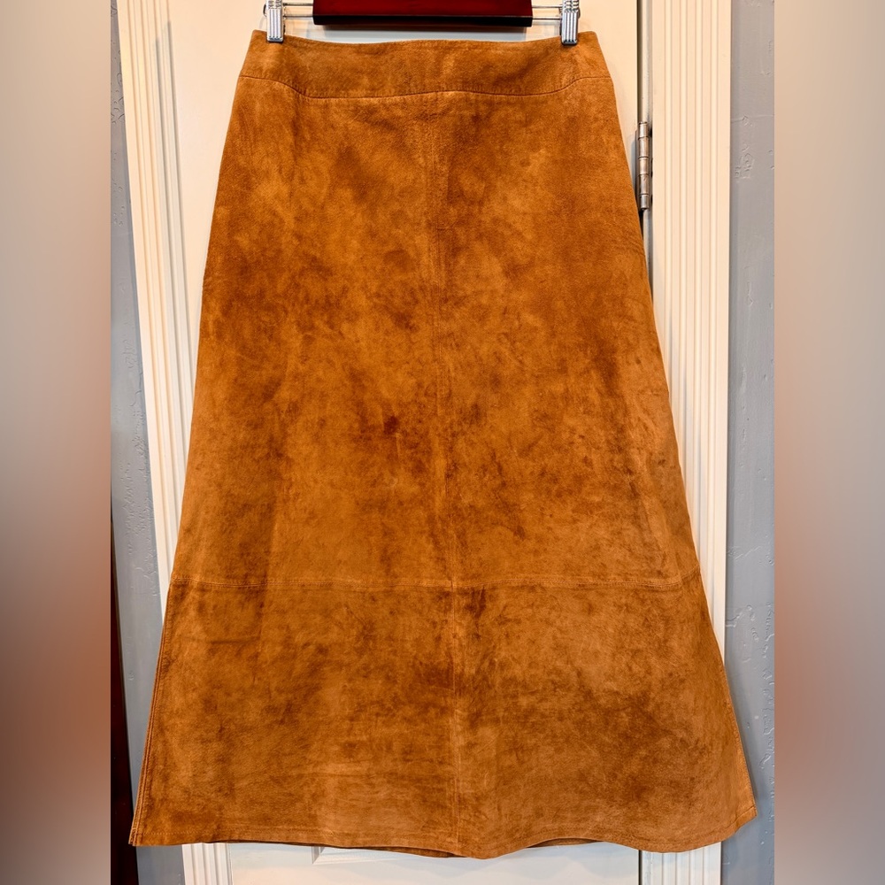 Pendleton Rich Brown A-Line Leather Skirt